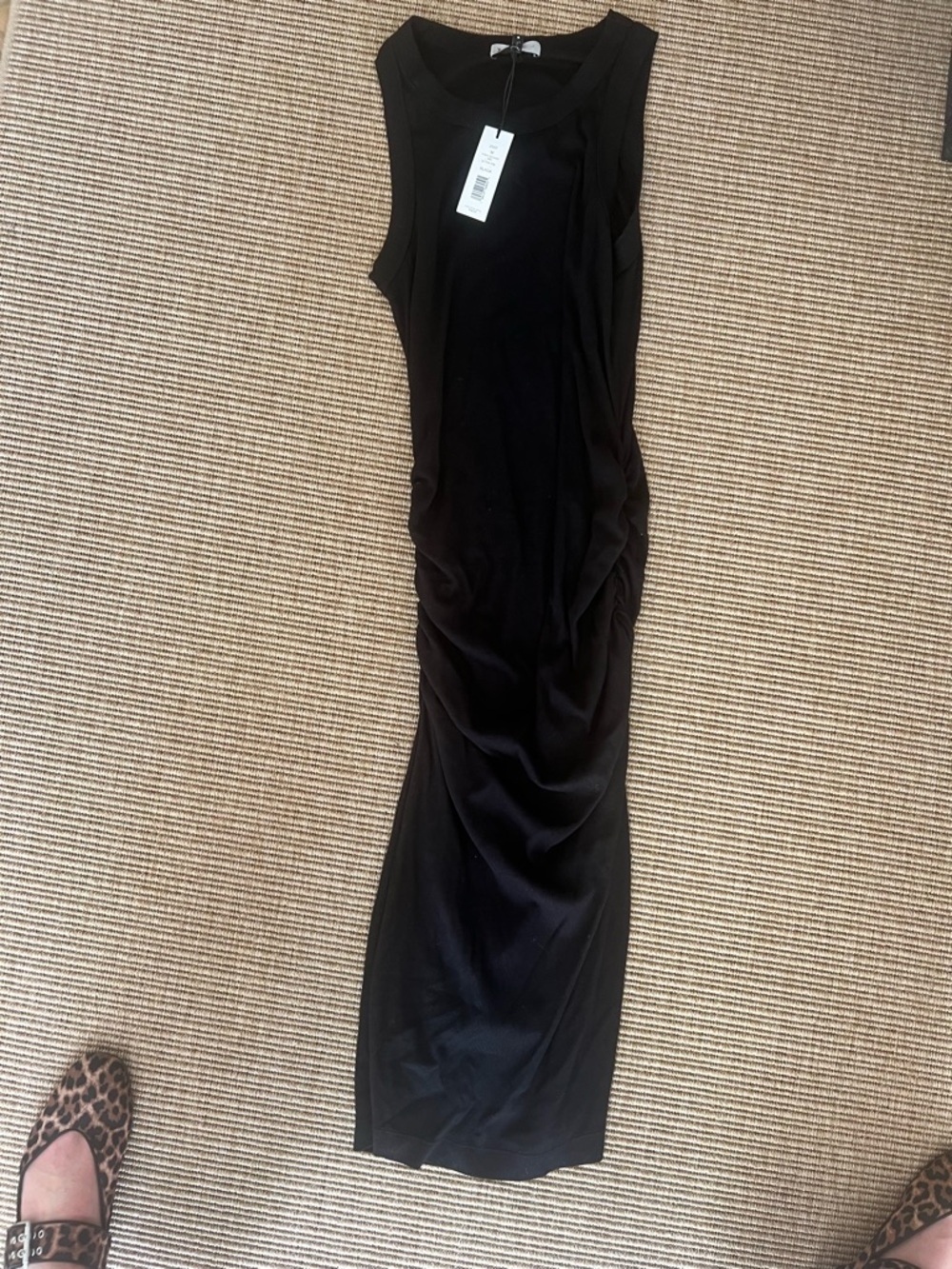 Michael Stars Black Sleeveless Ruched Maxi Dress